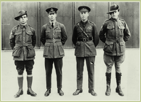 From left to right: Sergeant W.H. Shiers, Lieutenant Sir Keith Smith, Captain Sir Ross Smith & Serge