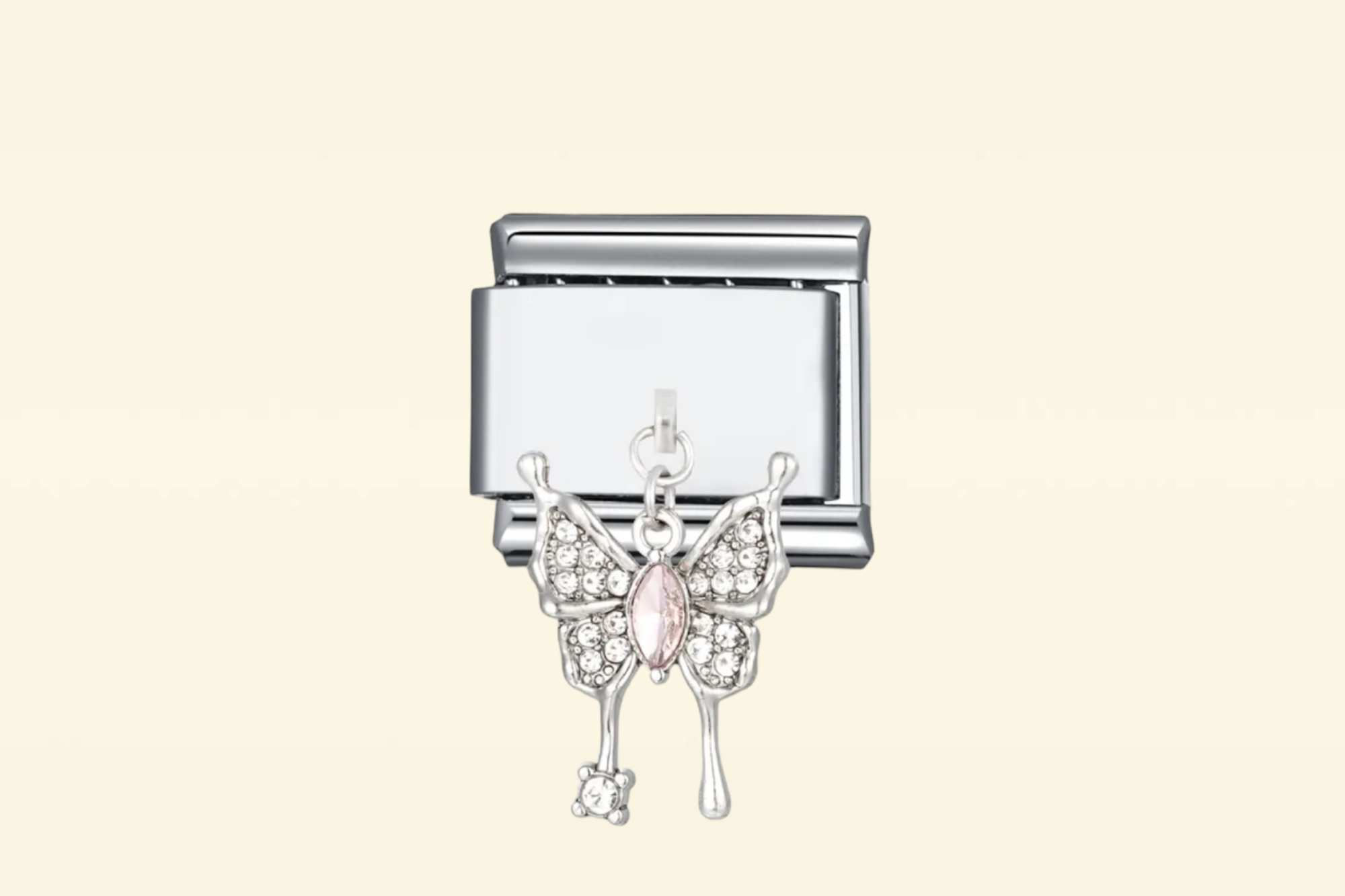 Maillon Papillon rose