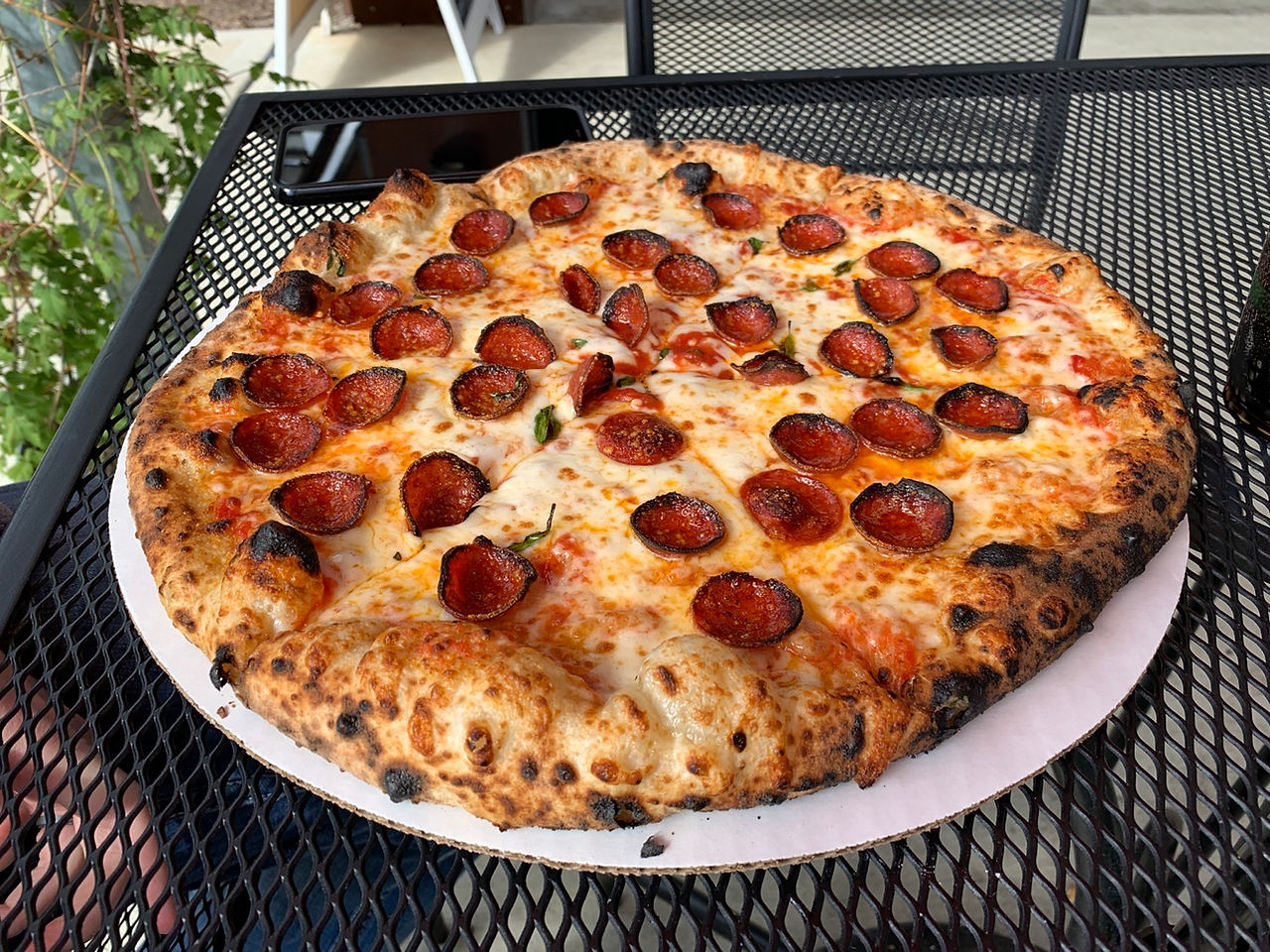 leopard crust with pepperoni pizza