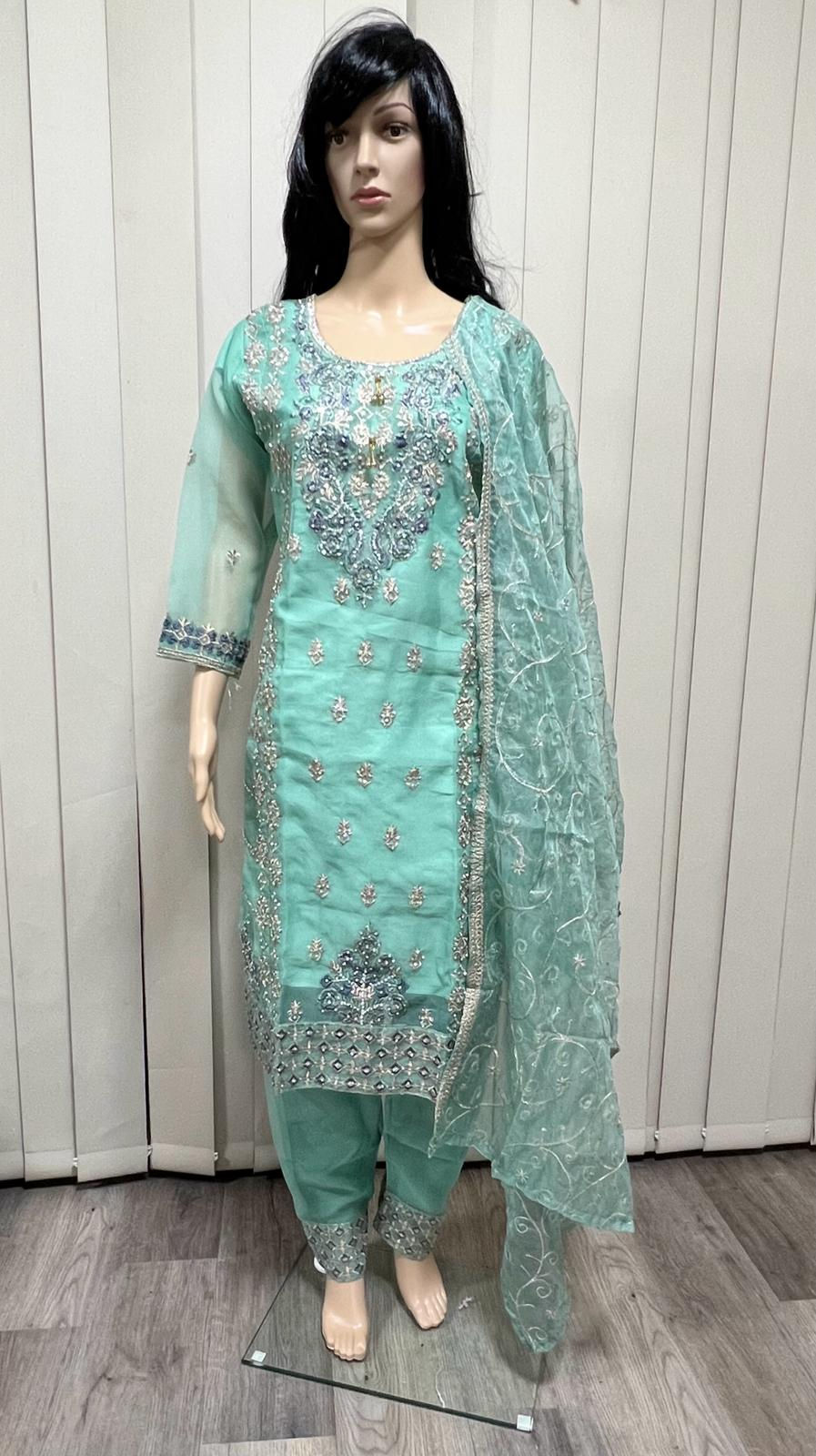 Thumbnail: Premium Organza Salwar Kameez: 3 pieces
