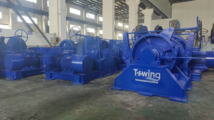 Towing Marine Winches in Blue
