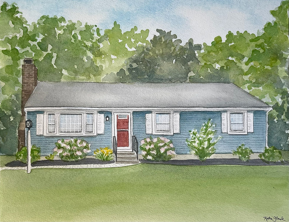 Thumbnail: Hand Painted Watercolor House Painting