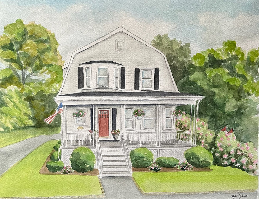 Thumbnail: Hand Painted Watercolor House Painting