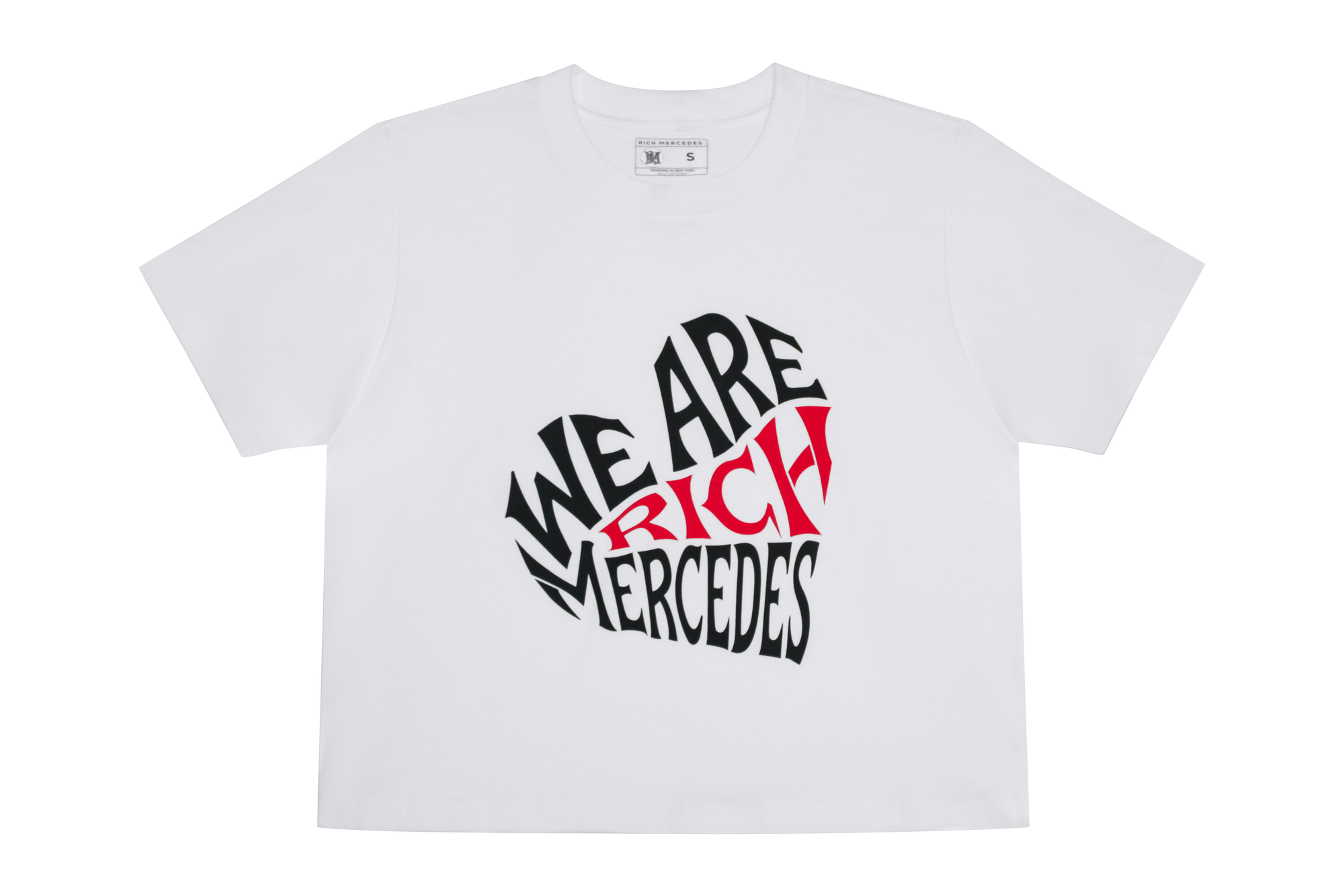We Are Rich Mercedes Heart Logo Crop tee White Front