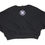 Thumbnail: Back of black Signature Purple Screen Print Long Sleeve Crop Top