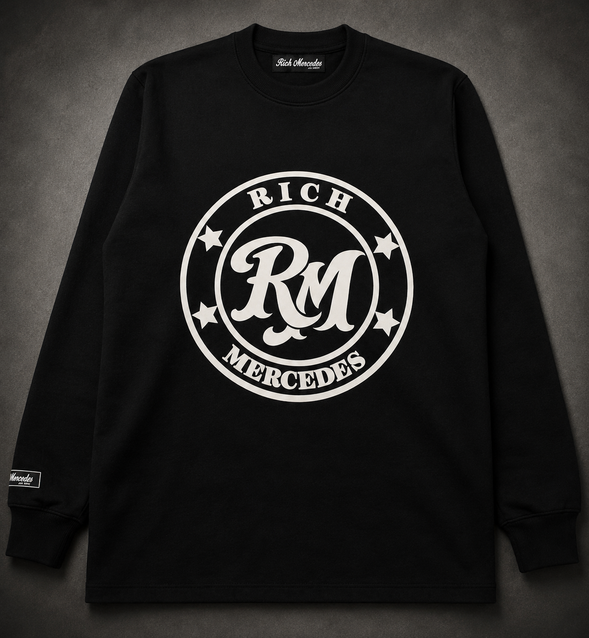 RM Crest Long Sleeve Tee - Black