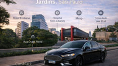 Transporte executivo no Jardins para hotéis, empresas e compras.