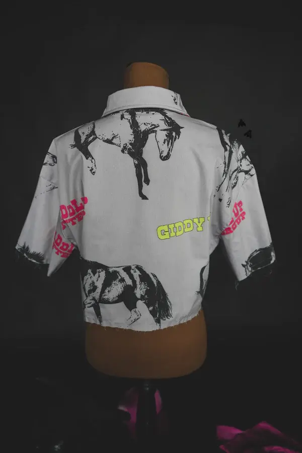 Thumbnail: Giddy Up Western Button Up Crop Top