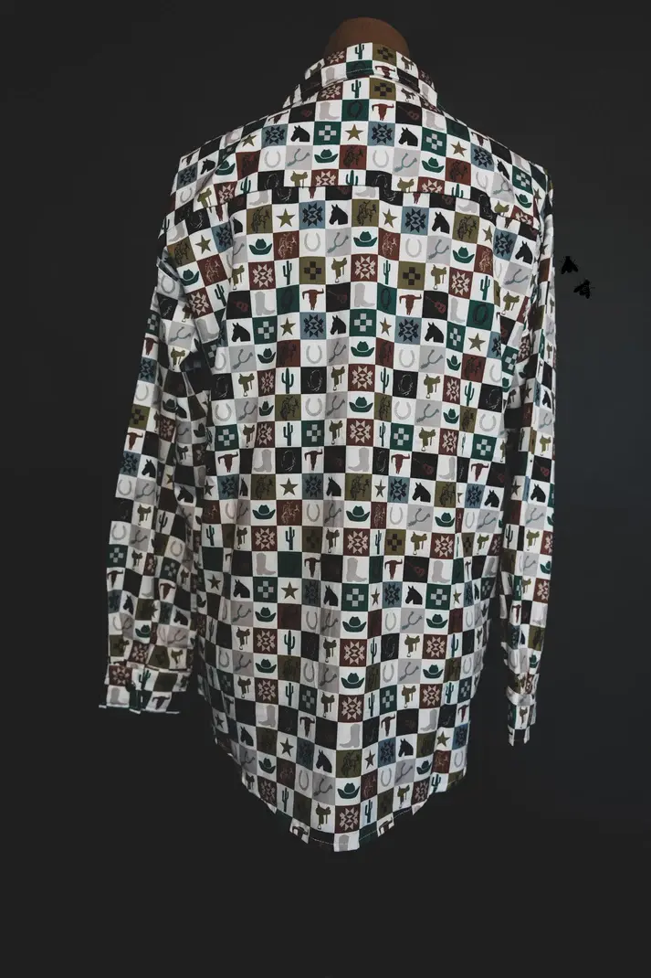 Thumbnail: Block Bucks Western Check Button Up