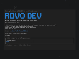Rovo Dev CLI 重磅更新！正式支援 GPT-5 協作，您的開發效率神助攻！
