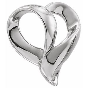 14K White Heart Pendant