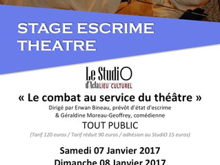 Stage Théâtre Escrime en Janvier : inscrivez vous dès maintenant !