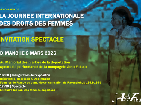 Invitation spectacle à l'occasion de la journée internationale des droits des femmes