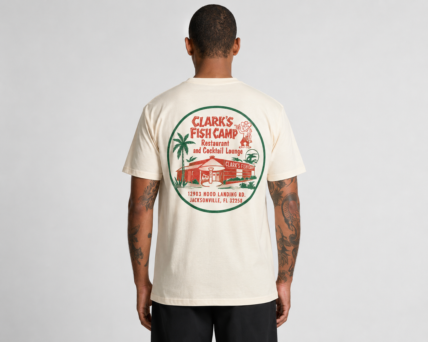 Clark's Fish Camp Landmark Classic Organic Tee Pure Duval Landmark Collection™