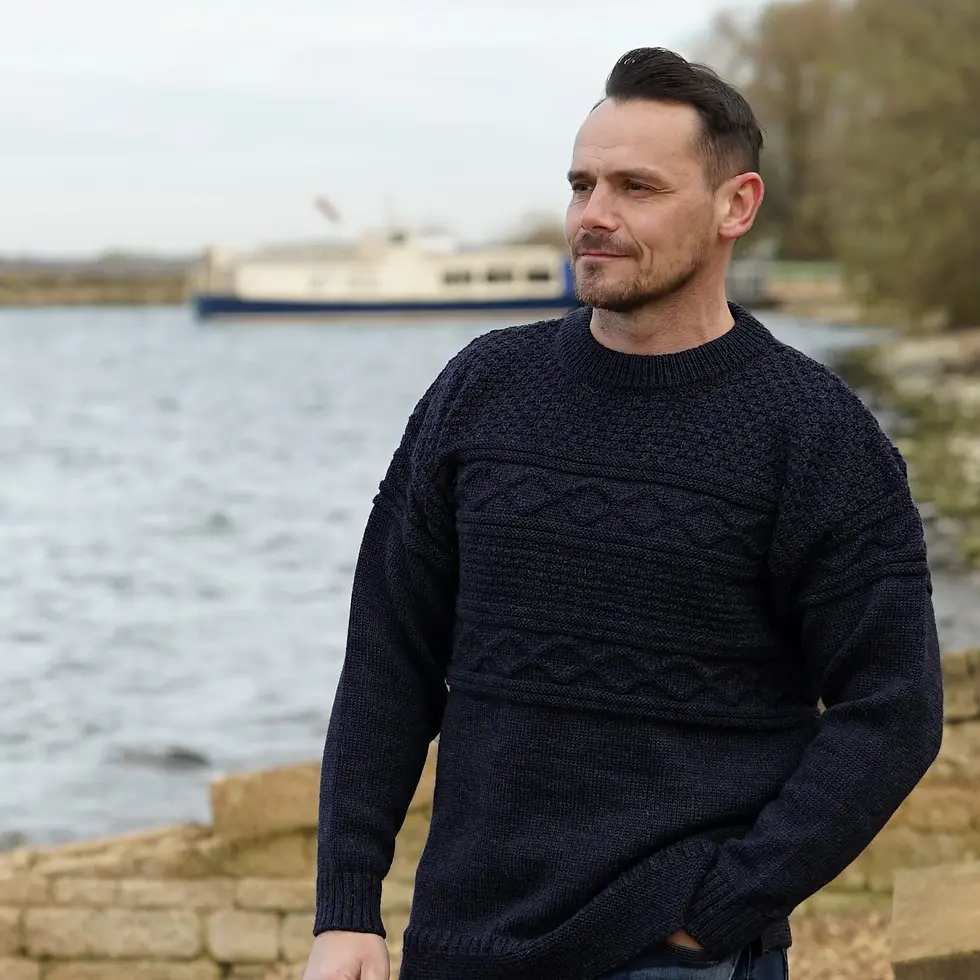 Thumbnail: British Made All Wool Guernsey Men's Sweater