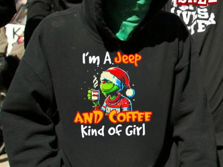 Official I'm a Jeep and coffee kind of girl Grinch sweater