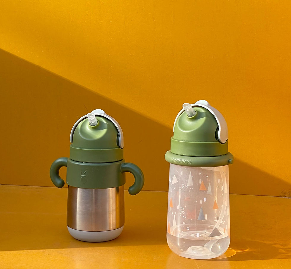 Thumbnail: meroware MATT thermal straw bottle- Elephant + Army