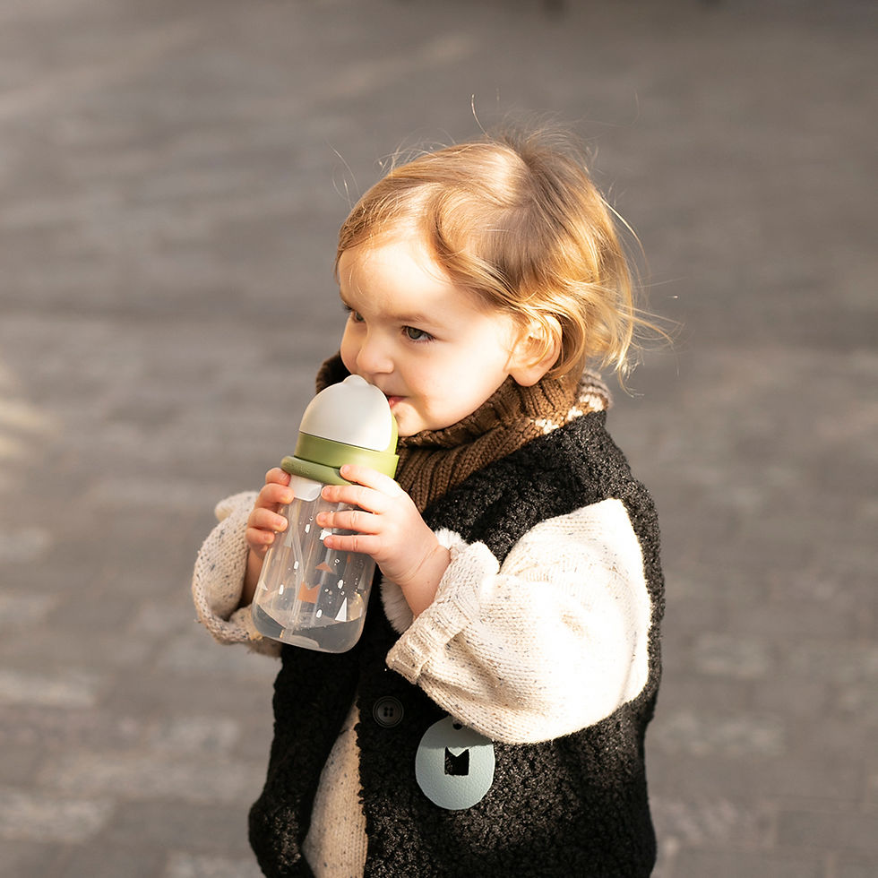 Thumbnail: meroware MATT kid straw bottle- Elephant + Army + Forest