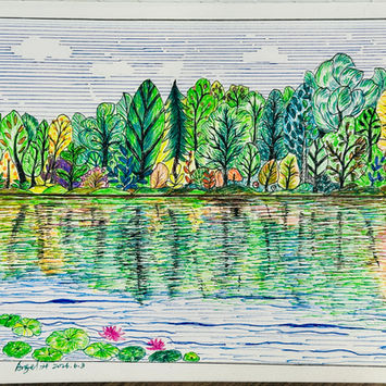 Acrylic painting by a Adults student at YinArt Studio