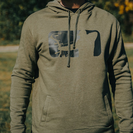 Man wearing a Major League Bowhunter Icon Hoodie