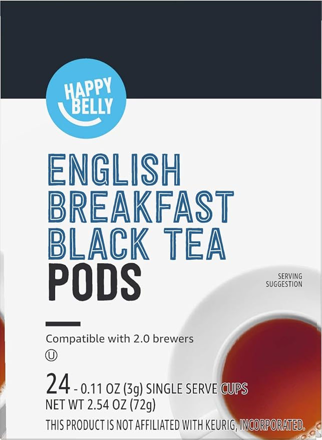 Thumbnail: Happy Belly Tea Pods, English Breakfast, 24 Count, Compatible with 2.0 K-Cup Bre