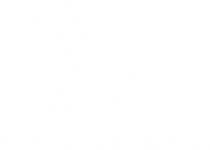 kim licciardi's logo in white on a transparent background