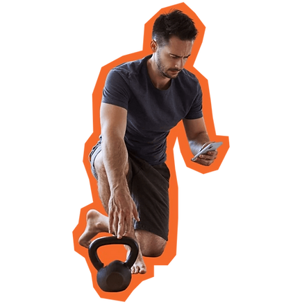 Man using a kettlebell while on the phone.png