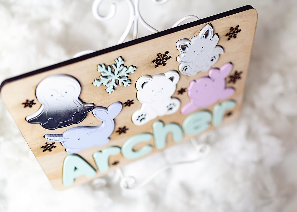 Thumbnail: Arctic Animals Wooden Name Puzzle