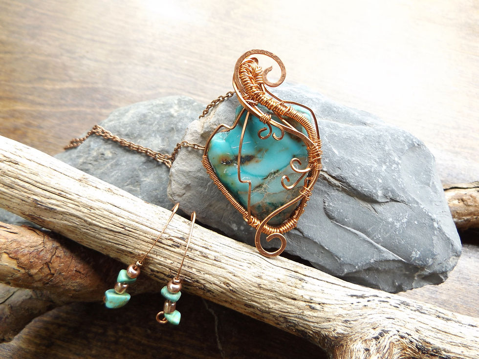 #49 Teal Agate and Copper