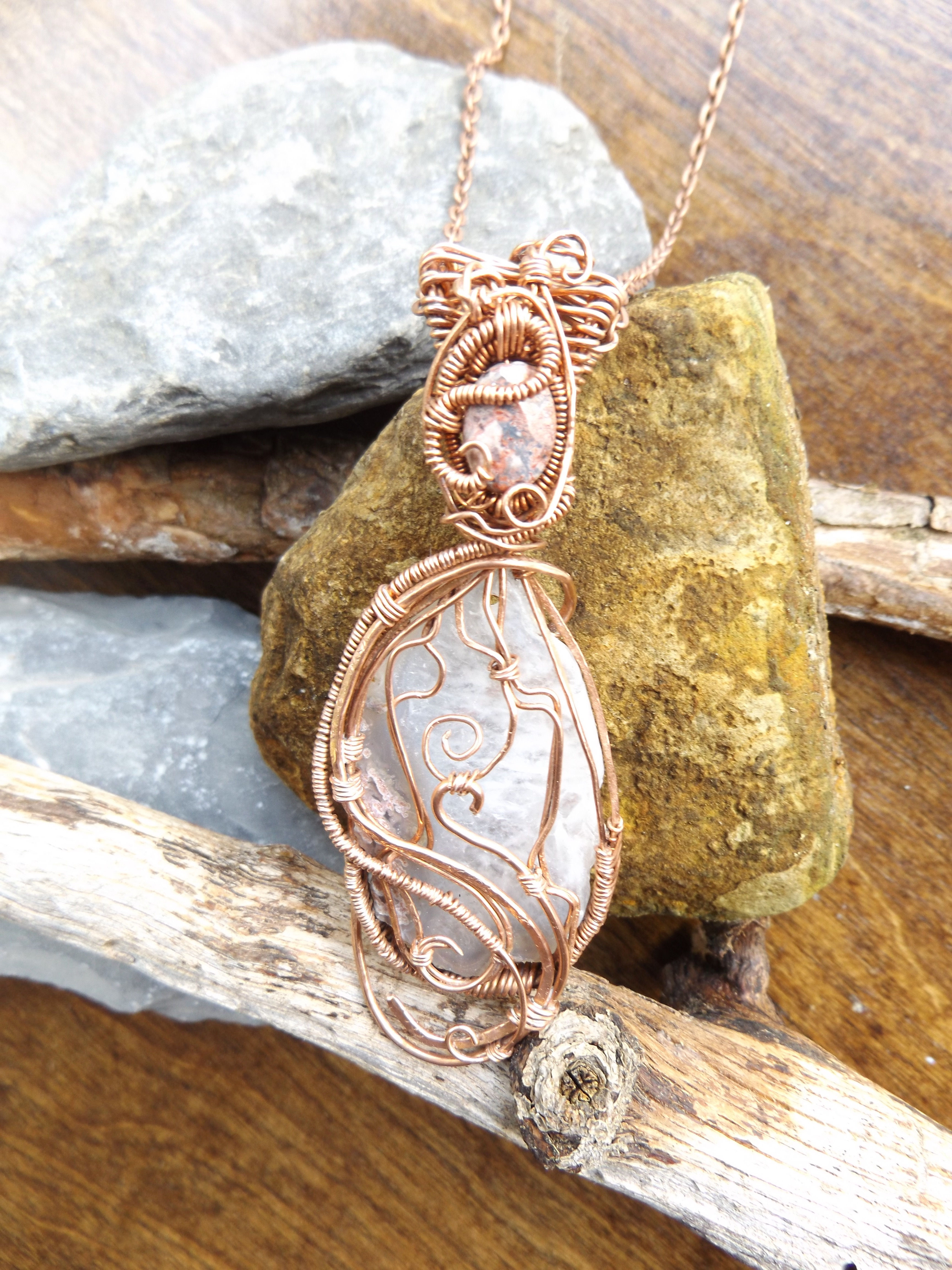 #64 Pink Quartz in copper