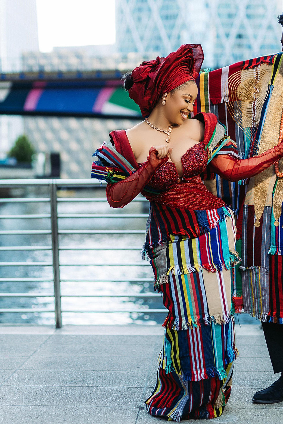 Thumbnail: Onìńówọ & Olori Patched Aso-Oke Agbada