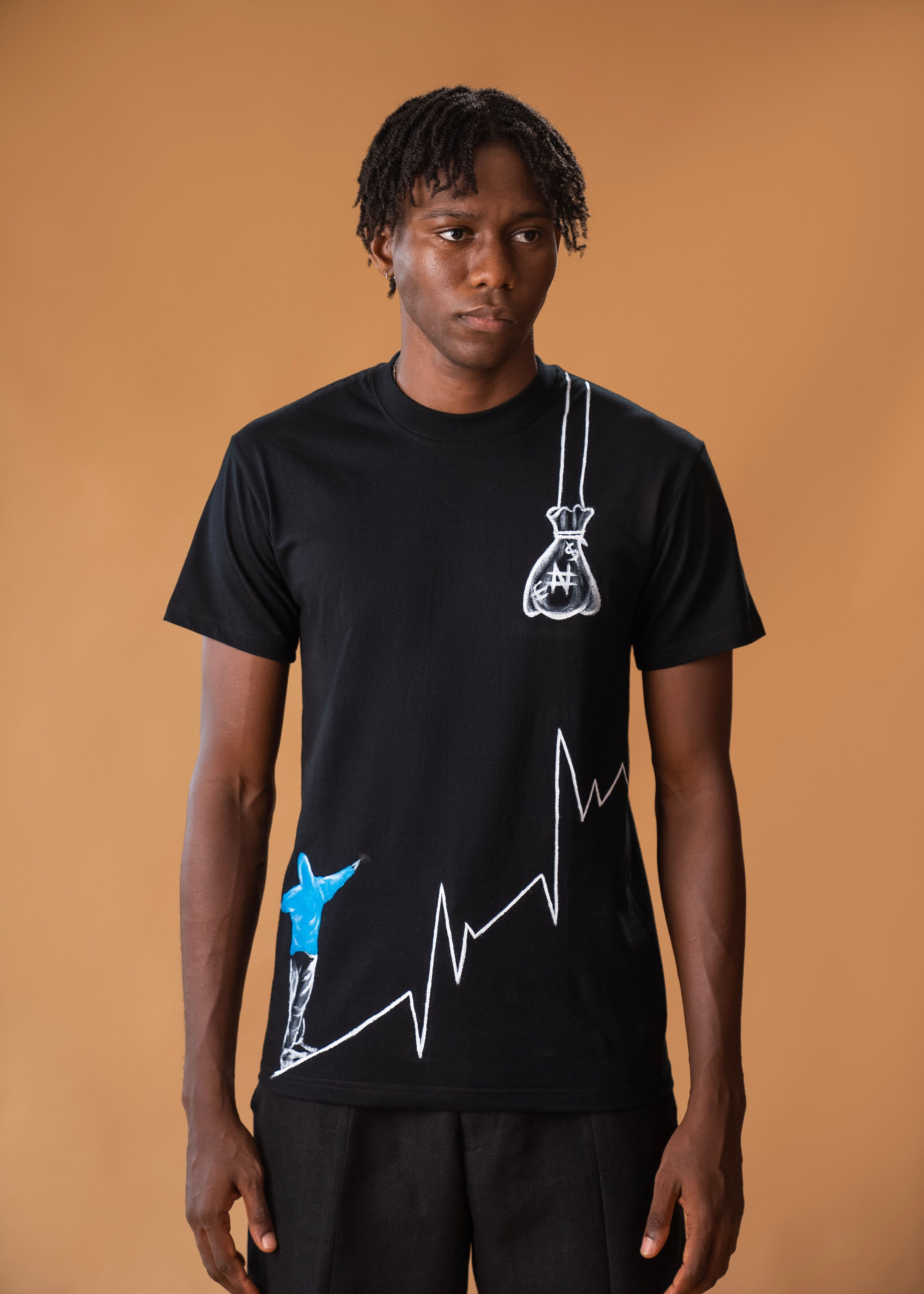 Relaxed fit T-shirt Ft Hand Painted Catch my Naira Art