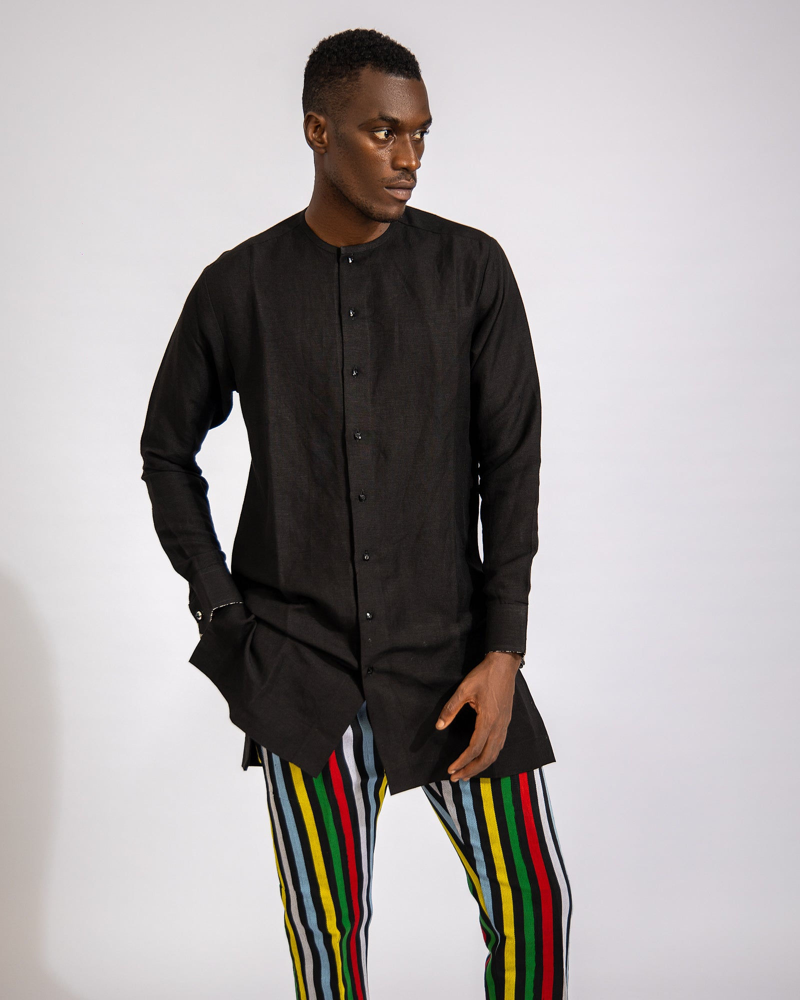 Black Linen Shirt and Pant Set