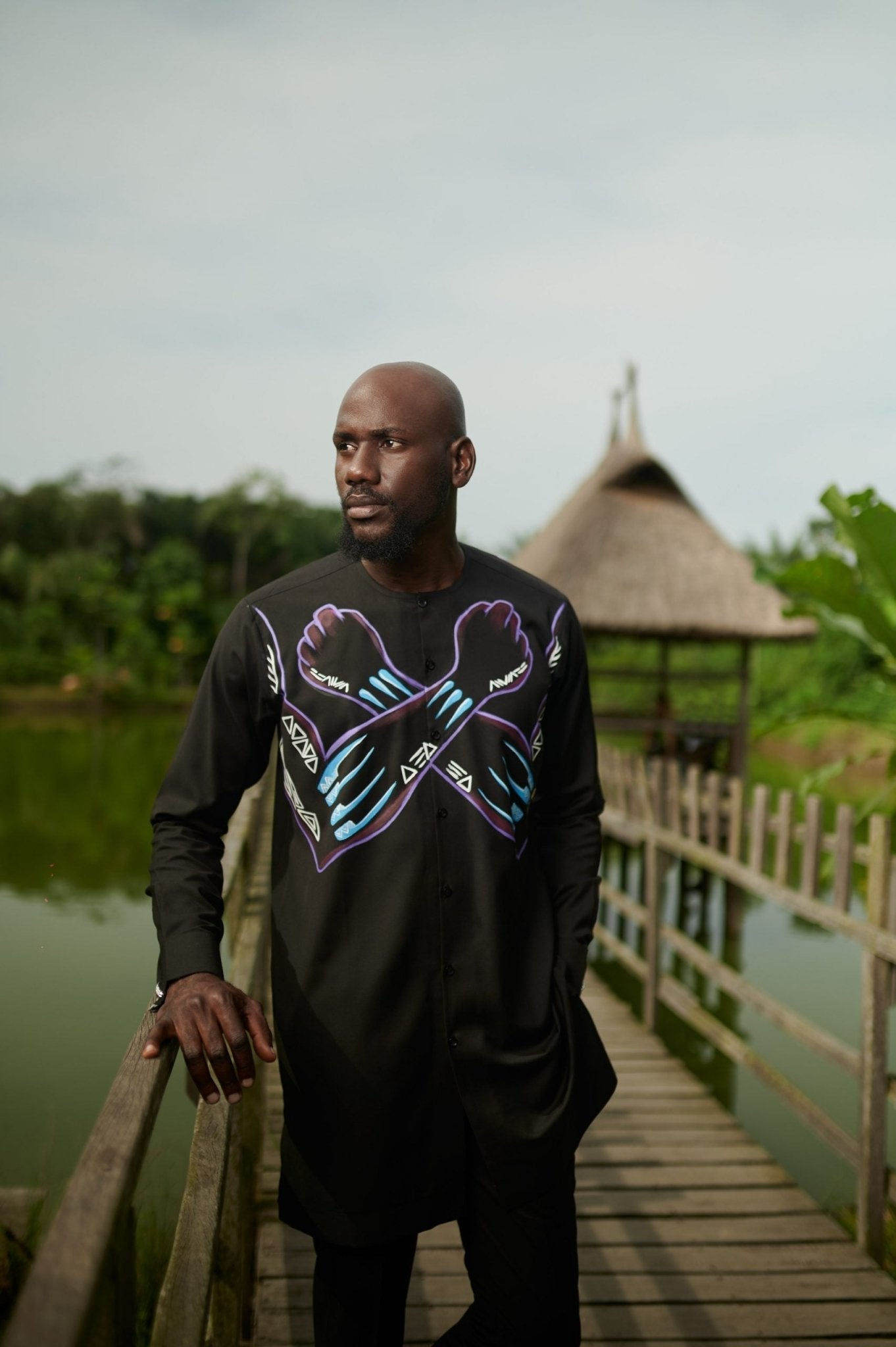 Afro Panther Cross Piece - Kaftan Set