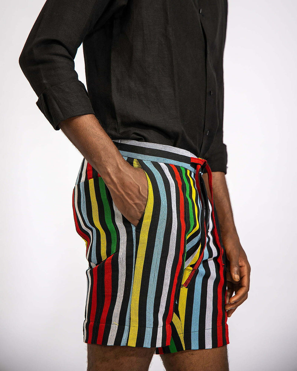 Thumbnail: Linen Shirt and Aso Oke Short Set