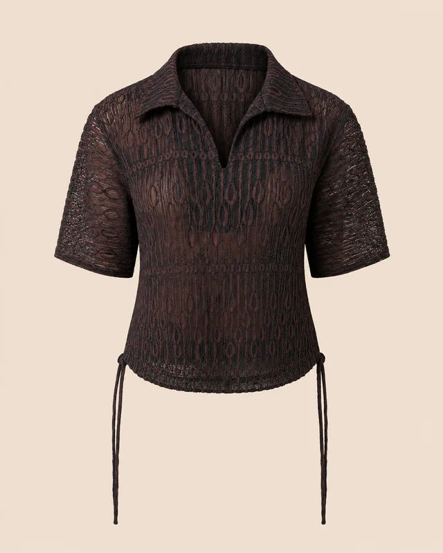 Lace Drawstring Top