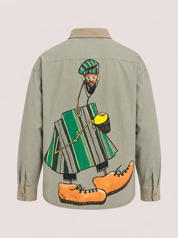 Hand Painted Green Shirt