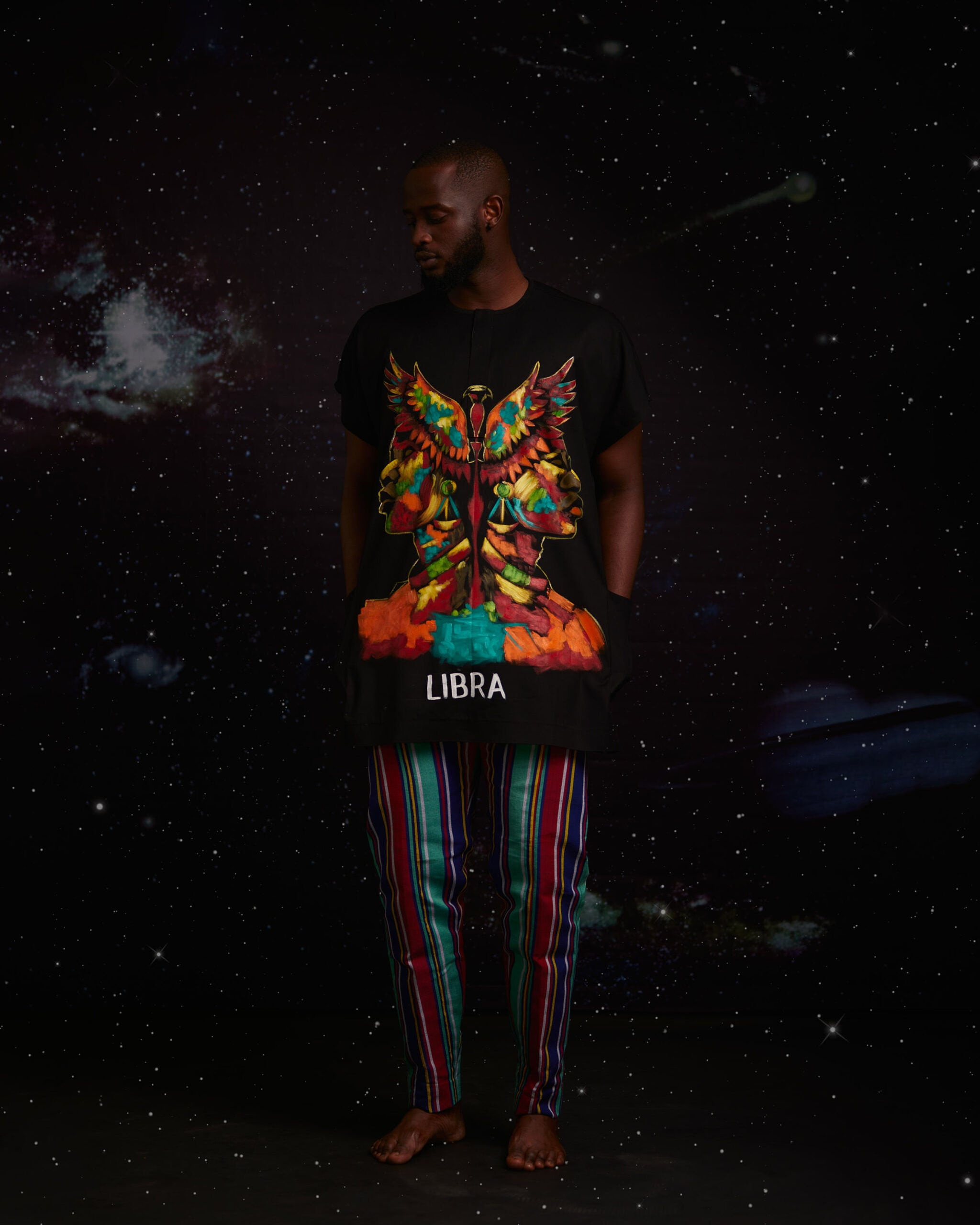 Hand-painted Danshiki and Pant Set - Libra
