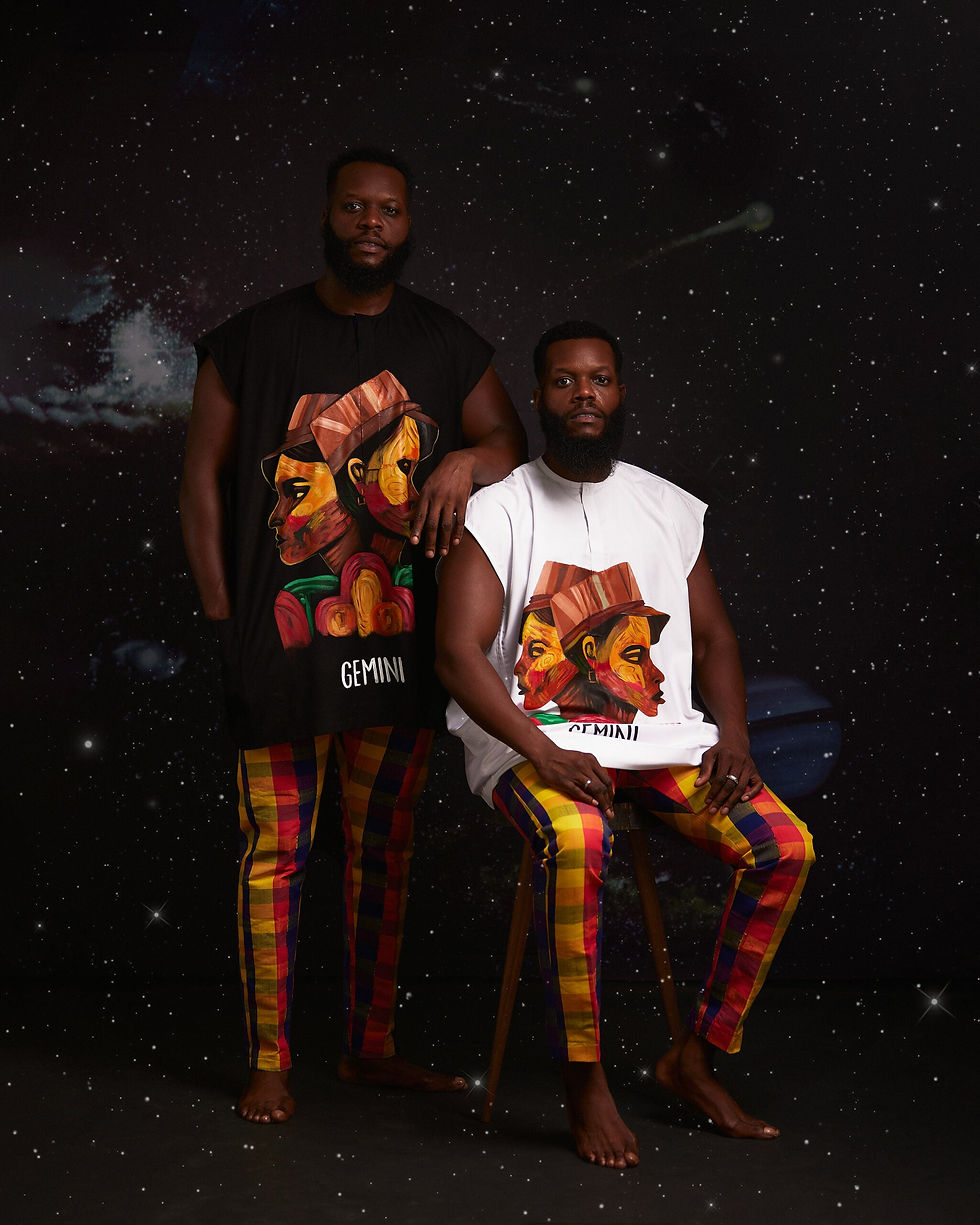 Thumbnail: Hand-painted Danshiki and Pant Set - Gemini
