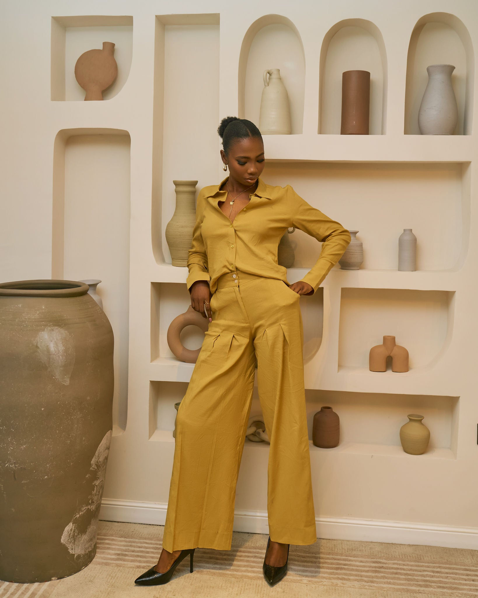 2 - Piece Gold Top x Pant