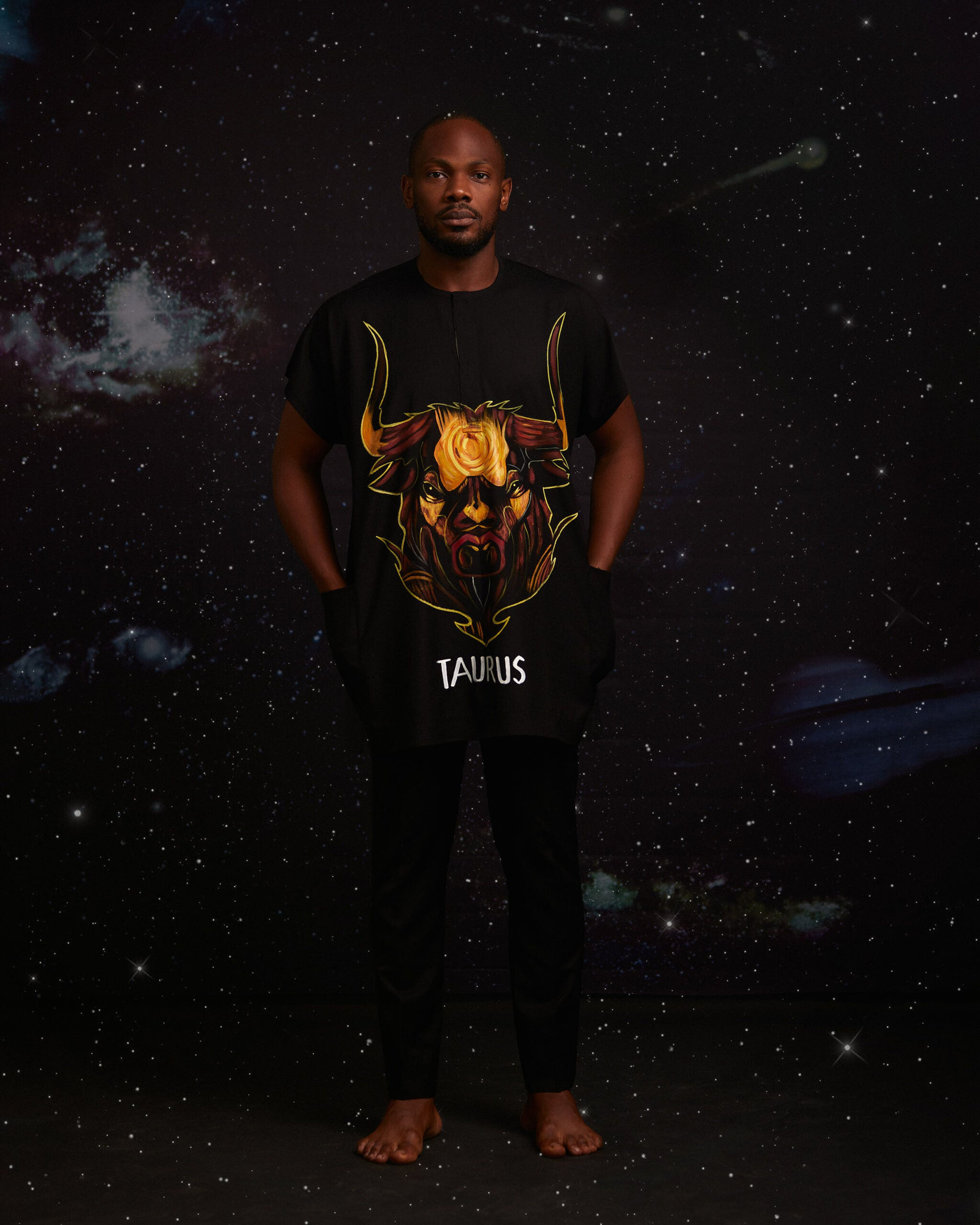 Hand-painted Danshiki and Pant Set - Taurus