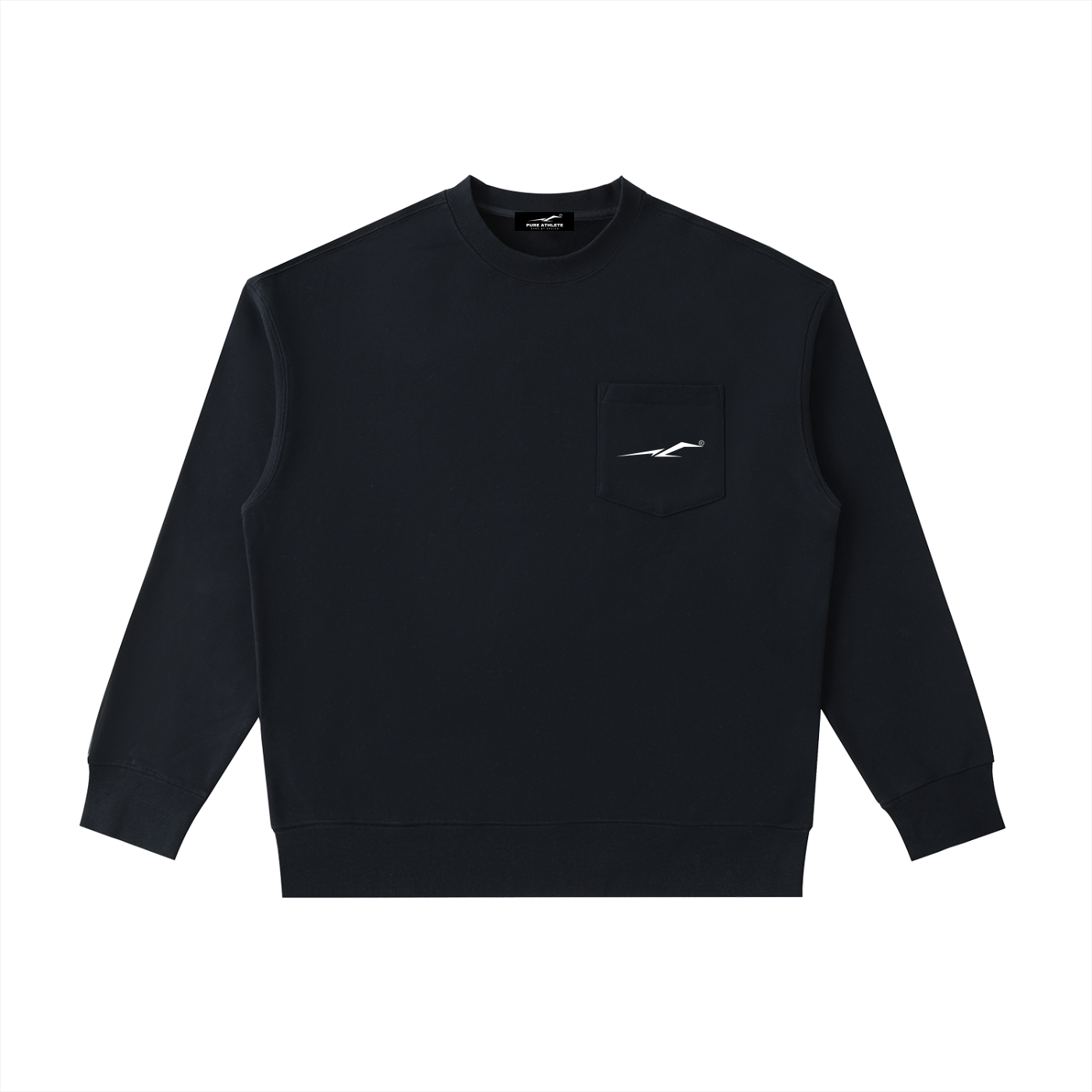 Athlete Logo Patch Pocket Crewneck Sweatshirt