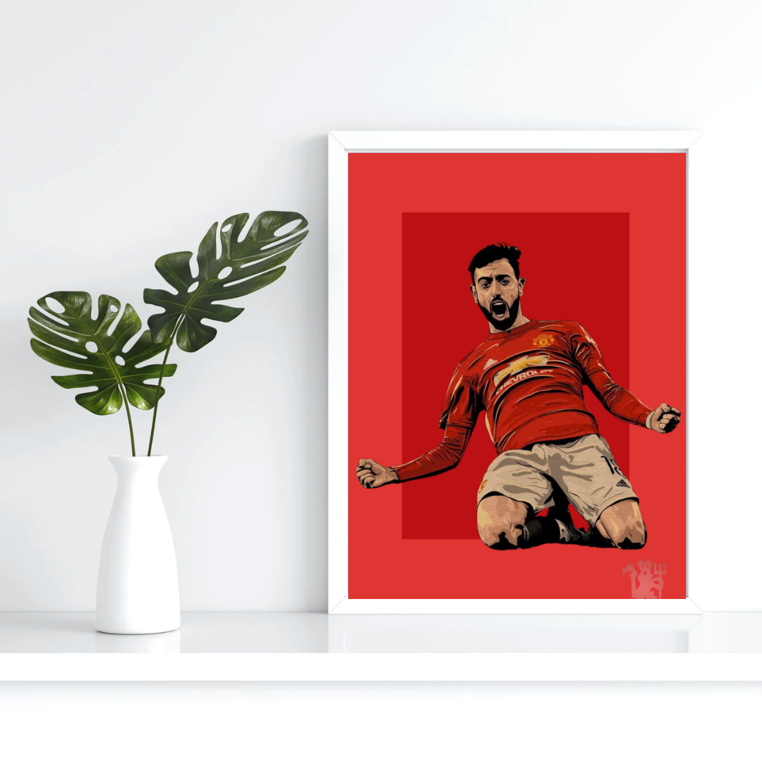 Premium Football Framed Posters -Bruno Fernandes