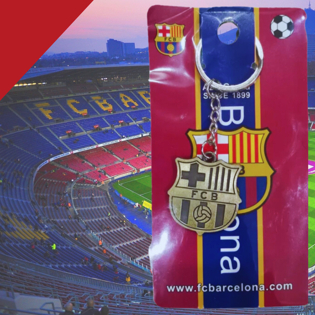 Barcelona Double Sided Metallic Keychain