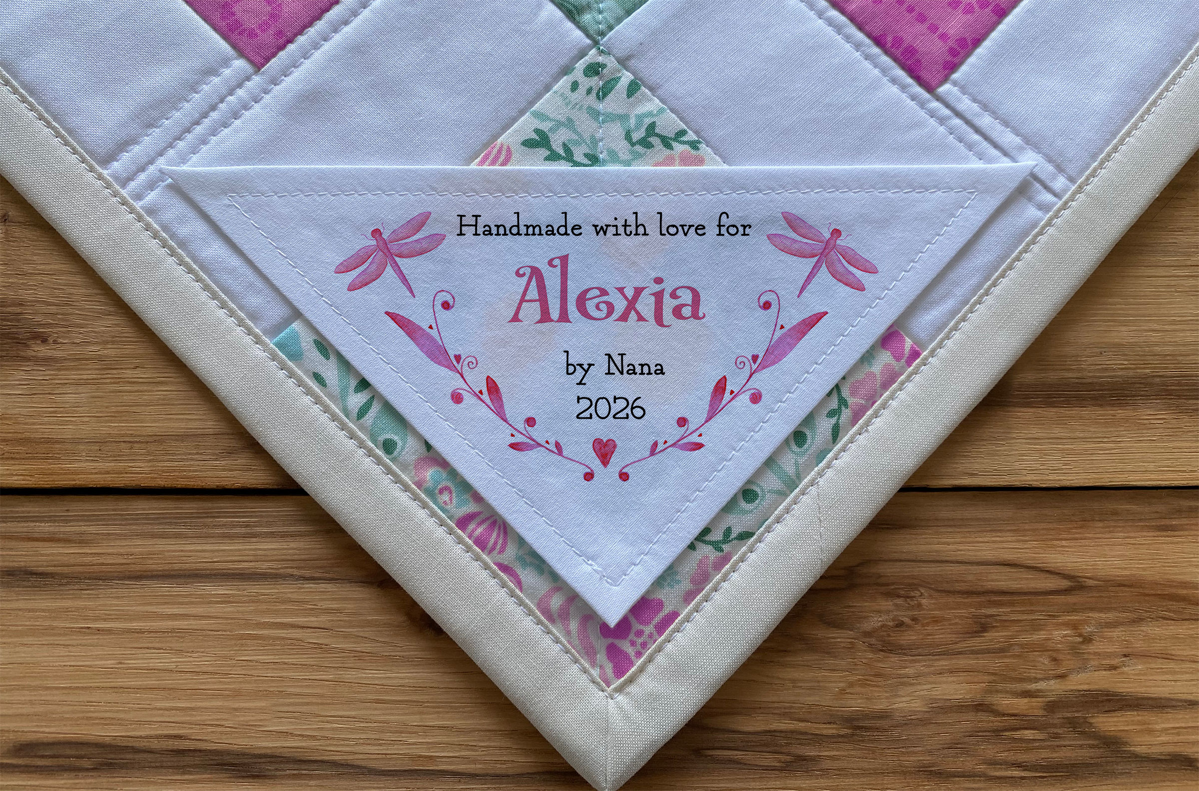 Corner Fabric Quilt Label