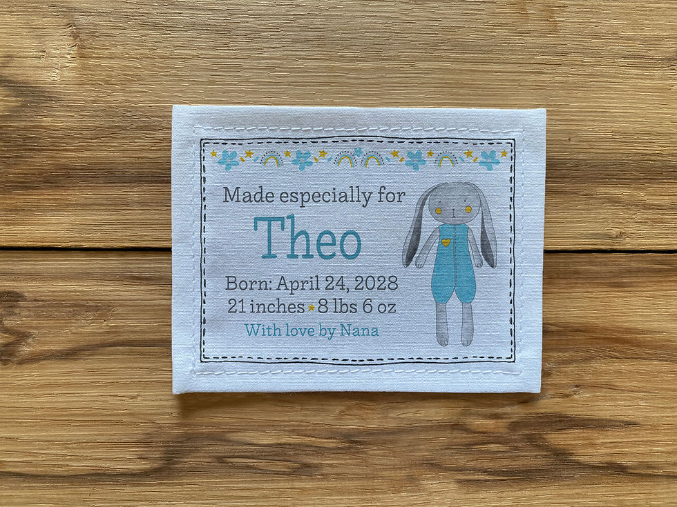 Thumbnail: Kids Custom Quilt Fabric Label