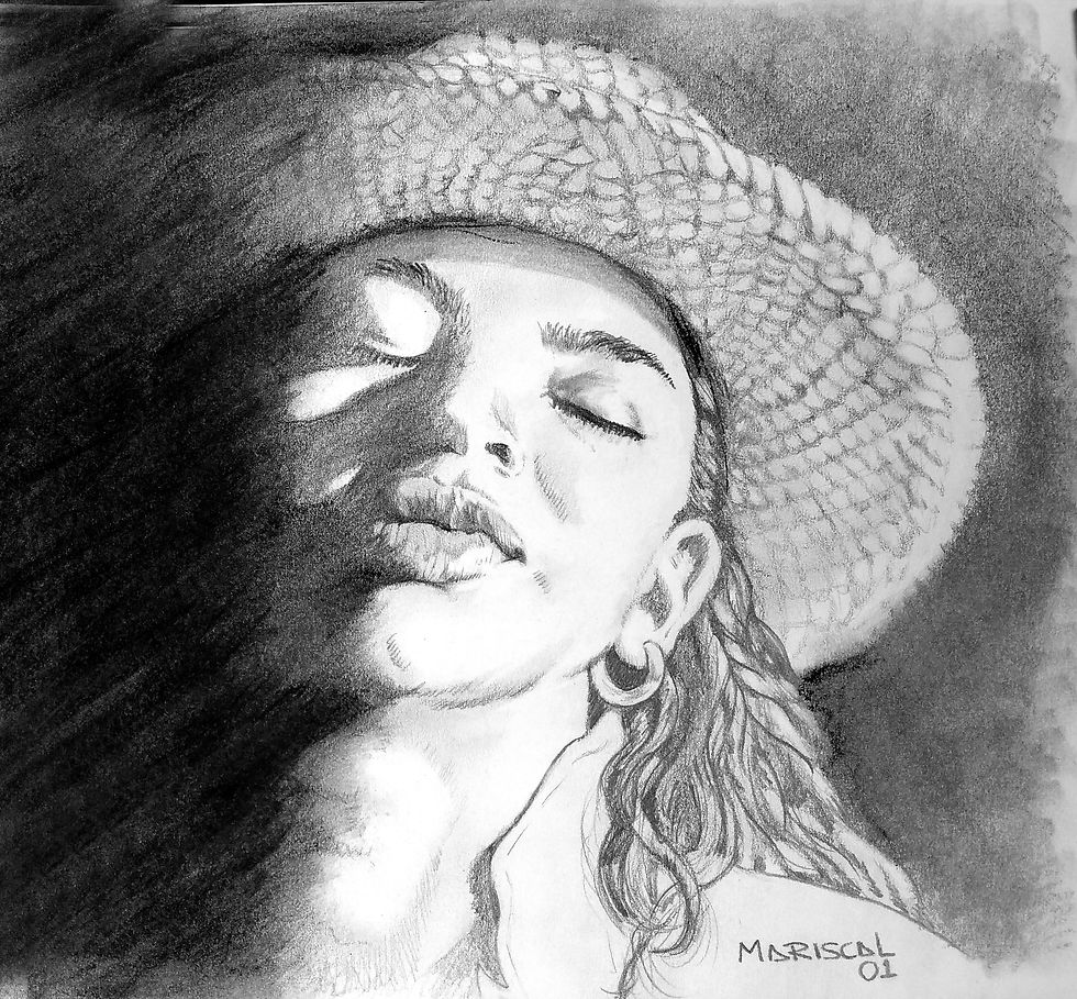 Girl with hat pencil
