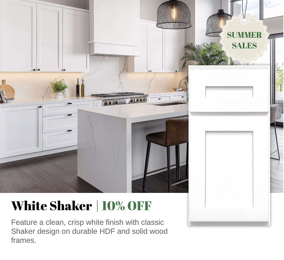 10% OFF White & Gray Shaker Cabinets!