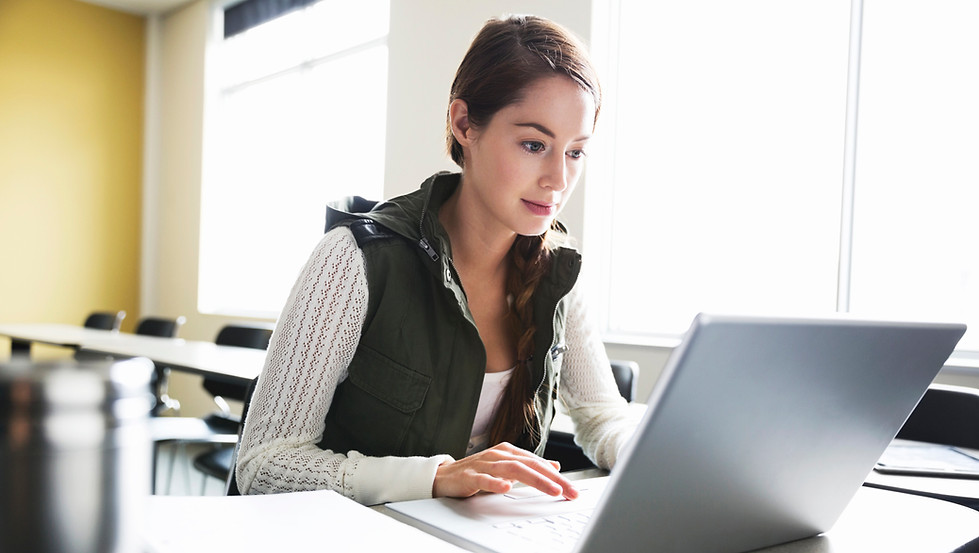 Student working on computer