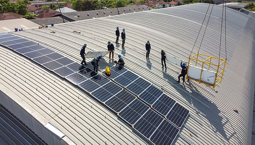 Technology solar cell, Engineer service and workers installation solar cell on the roof of